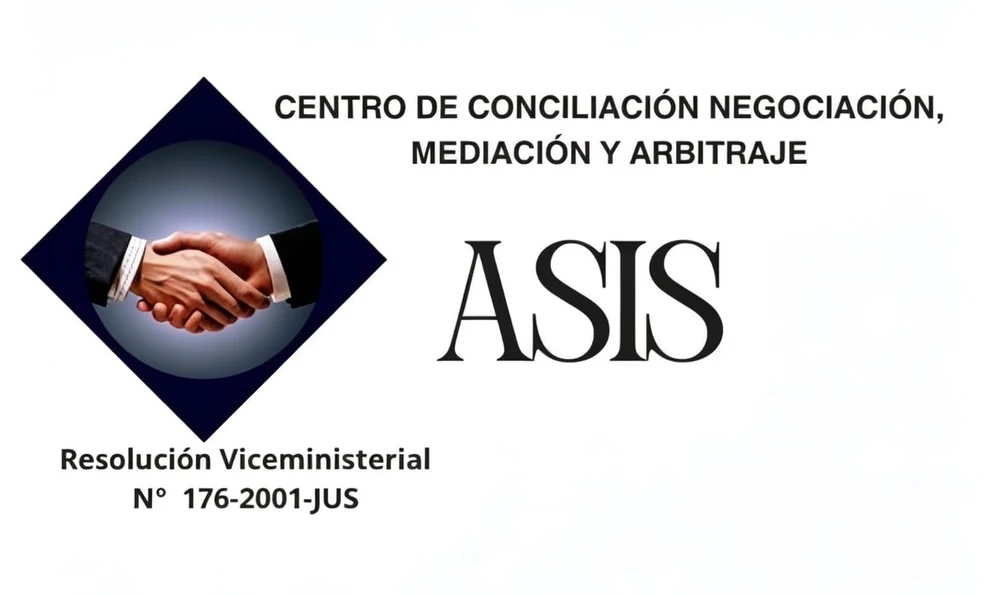 Sello oficial del Centro de Conciliación ASIS con la Resolución Viceministerial N.° 176-2001-JUS